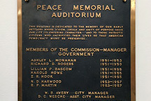 Original Peace Memorial dedication plaque. Image courtesy of Julee Thomas.