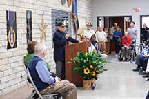 Jim Sharp speaks during dedication. Image courtesy of Tom Parish.