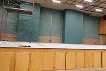 Stage renovation underway.