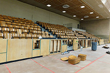 Stage renovation underway.