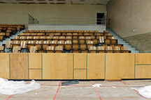 Stage renovation underway.