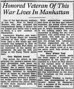 David Waybur reported to be living in Manhattan, Manhattan Mercury June 8, 1944.